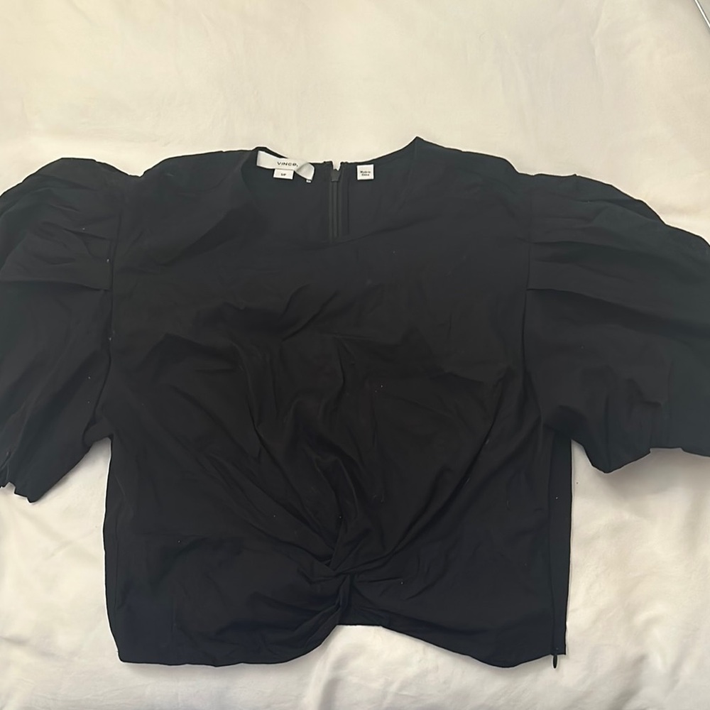 Elegant Black Puff Sleeve Top